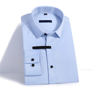 Camicia da <span class=keywords><strong>Uomo</strong></span> Primaverile di Alta Qualità, <span class=keywords><strong>Slim</strong></span> <span class=keywords><strong>Fit</strong></span>, Maniche Lunghe, Tinta Unita, Taglie Grandi, <span class=keywords><strong>Abbigliamento</strong></span> Maschile - Product Image 1