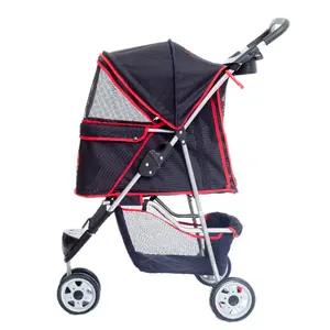 Eco-friendly 3 wheels good pet stroller folding portable dog stroller pet carriers for travelling
