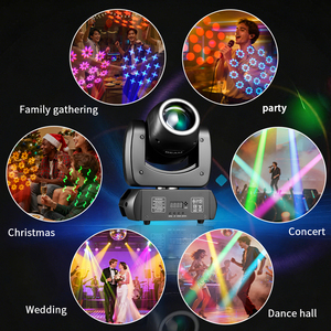 Hareketli Kafa Lambası 120W LED 110000Lux 8 Gobo 8 Renk DMX512 Sesle Aktifleşen Uzaktan Kumanda IP33 Kulüpler için <span class=keywords><strong>DJ</strong></span> Sahne Aydınlatması - Product Image 6