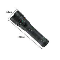 Lampe torche tactique LED rechargeable en alliage d'aluminium, étanche IP54, lumière blanche et jaune, lumière vive pour le camping