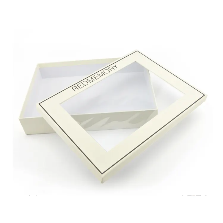 Wholesale Paper Cardboard Boxes Printed Luxury Design Packaging White Transparent Window Lover Custom Your Logo Gift Box
