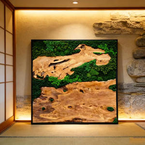 Panel de Musgo Natural Preservado en Marco de Madera, Arte Hecho <span class=keywords><strong>a</strong></span> Mano, Decoración Ecológica para Hogar, Oficina y Hotel - Product Image 3