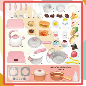 100CM B/O Pretend Play Kitchen Toy for Girls with Simulated Cooking <b>Set</b> ABS Plastic Preschool Learning - Product Image 2