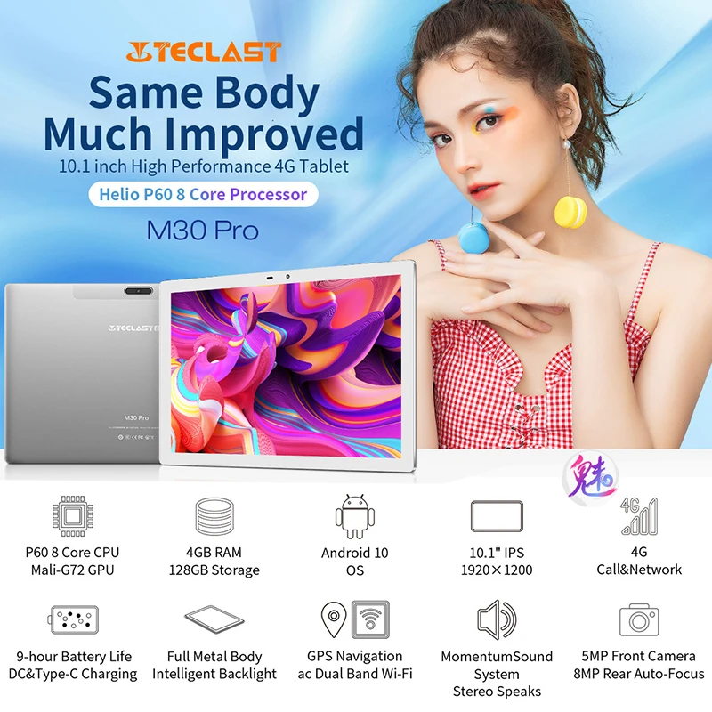 Teclast M30 Pro - 10.1 Inch Android 10 Tablet with 4GB RAM