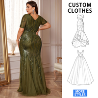 IMPEREAL Plus Robe de Soirée Élégante pour Femme à Manches Courtes et Paillettes, Longue Sirène Formelle pour Mariage, Fête et Bal