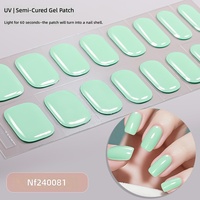 Nouveaux autocollants pour ongles en gel, poudre scintillante solide, style coréen-japonais, autocollants pour ongles semi-durcis UV