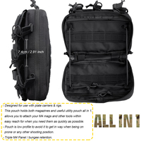 Pochette Admin Triple Mag, Pochette Tactique pour Chargeurs, Organisateur Utilitaire Molle EDC, Porte-Chargeurs avec Poche Intérieure Amovible pour M4 M16 5.56mm