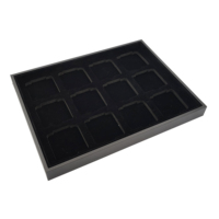 Lot de 9 boîtes rectangulaires en métal gris anthracite à boutons-pression, avec plateau de présentation noir en MDF et cuir PU, organisateur de pierres précieuses en vrac, vente en gros