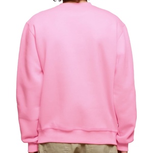 Sudaderas con Capucha Unisex al por Mayor, Sudadera Informal Rosa de Manga Larga con Cuello Redondo, Suministro ODM de Otoño, Sudaderas Lisas sin Estampado - Product Image 4