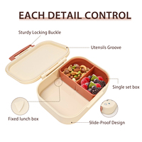 Boîte à lunch portable OEM personnalisée imprimée en 3D, motif dessin animé, 850 ml, pour enfants, boîte bento, conteneur de préparation des repas pour écoliers