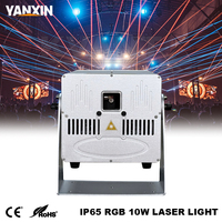Luz Láser para Espectáculos al Aire Libre de 10W IP65 con Animación RGB y Soporte ILDA para Grandes Eventos, Conciertos y Discotecas