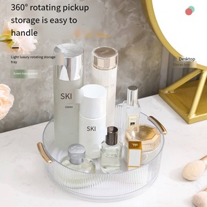 Boîte de rangement rotative <span class=keywords><strong>à</strong></span> 360 degrés pour maquillage, étagère de bureau pour soins de la peau, support antidérapant pour assaisonnements de cuisine et outils de salle de bain - Product Image 3