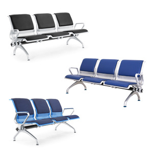 Sillas de espera Ausnutria 191x75x80cm de tres plazas con pasamanos para hospital y estación de tren - Product Image 1