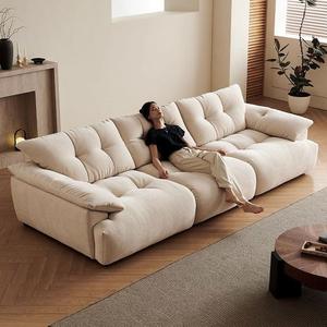 Sofá Seccional Modular Flower Bud para Sala de Estar, Lujo Ligero, Tela Chenille Nube, Relleno de Esponja, Asiento Versátil, Acero Inoxidable Profundo - Product Image 1