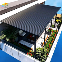 Pergola rétractable en aluminium avec ombrage solaire et ventilation, design moderne et élégant pour terrasse, jardin, balcon