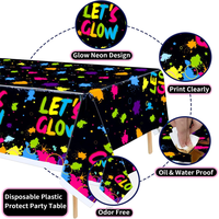 Lets Glow Party Nappe d'anniversaire fluorescente Enfants Adulte Fête Thème Décoration Jetable Imperméable PE Couverture de table lumineuse
