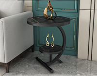 Table Basse Moderne en Marbre Style Nordique Minimaliste pour Petit Appartement, Combinaison pour Salon et Balcon, Meuble d'Angle