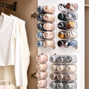 Organisateur mural pour vêtements, rangement en capsule avec couvercle et compartiments pour sous-vêtements et chaussettes, couleur unie, rectangulaire - Product Image 5