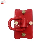 Anneau de fixation robuste pour tracteur, à visser, avec plaques arrière, pour remorque, camping-car, UTV, camion, acier forgé de qualité 70, rouge