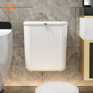 Wall Mounted Waste <b>Bin</b> Rectangular With <b>Lid</b> For Bathroom Toilet Cabinet Door Indoor Use - Product Image 3