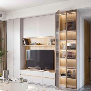 Premium Quality Versatile LED <b>TV</b> <b>Cabinet</b> for Home Apartment with Smart Design <b>Wood</b> Material Fits 65 in and up - Product Image 4
