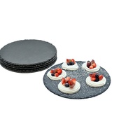 Assiette de table ronde en pierre naturelle polie d'excellente qualité, set de dessous de plat isolant thermique pour cuisine
