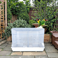 Cage de Vol et d'Élevage Professionnelle pour Perroquets - Villa pour Oiseaux en Fer Robuste avec Plateau Coulissant Facile à Nettoyer pour Utilisation Intérieure/Extérieure
