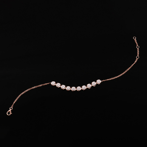 Diamonda Aternative DEF Color 3,5 MM Ronda Brillante Corte Laboratorio Diamante HPHT Pulsera Oro Rosa 18K Tenis - Product Image 5