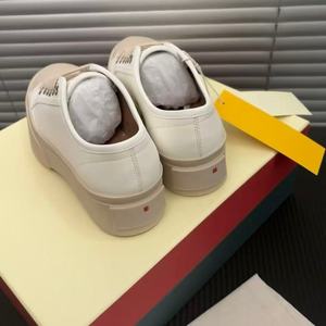 Zapatos Deportivos Casuales Transpirables con Plataforma y Cordones de Cuero y Tela, Punta Redonda, Estilo Moderno y Lujoso -Mrn-nii - Product Image 6