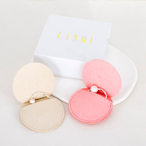 Custom Logo Stylish Small <b>Gift</b> Pouch Packaging Round Shape Ring Pouch Round Jewelry Pouch Custom Box Packaging for Bracelet - Product Image 4