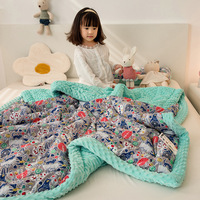 Nouvelle couverture chaude d'hiver pour enfants écologique Super confortable épais 100% coton brodé motif de dessin animé respirant siestes