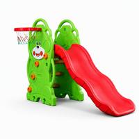Perosotan Anak Desain Baru Tema Beruang dengan Ring Basket dan Kenop Bunga, Set Mainan untuk Balita dan Anak-anak, Cocok untuk Taman, Halaman Belakang, dan Dek