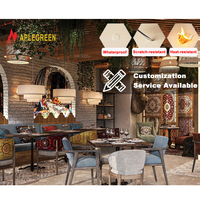 Ensemble de mobilier de restaurant moderne sur mesure, table et chaises en tissu, table et chaises de restaurant en bois pour usage commercial, projet hôtelier et café