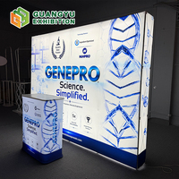 Stand publicitaire pour salon professionnel, caisson lumineux en tissu tendu fin SEG, toile de fond portable pour exposition, affichage de caisson lumineux rétroéclairé