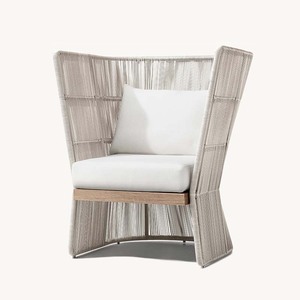 Ensemble de salle à manger d'extérieur moderne, table et chaises en corde résistantes pour cour, villa, hôtel ou appartement, patio, jardin, utilisation en parc - Product Image 4