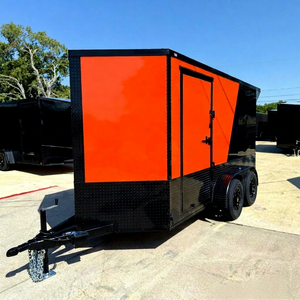 High Quality Orange Enclosed Cargo <b>Trailer</b> Black Trim Dual Axle Utility Transport <b>Other</b> <b>Trailers</b> 2001-3000kg Payload 7-14ft Size - Product Image 1