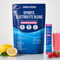 Poudre d'électrolytes sportifs en gros OEM/ODM, 20 sticks, saveur framboise-citron, avec L-Théanine et B12 pour l'hydratation et l'énergie
