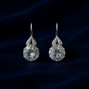 Orecchini E1662 in Oro Bianco con Diamanti Taglio Brillante Rotondo Colore D Naturali Certificati GIA Gioielli Classici da Donna per Matrimonio - Product Image 2