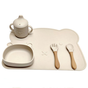 100% cấp thực phẩm Silicone BPA miễn phí bé ăn thiết lập trẻ em ăn tối đặt không độc hại hút mạnh mẽ không trượt bộ bé ăn - Product Image 3