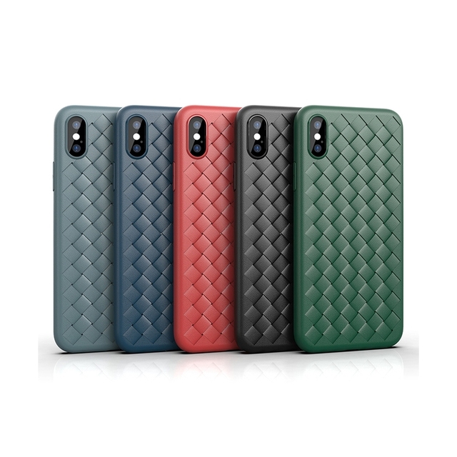High Quality Thin Woven Pattern Phone Case for iPhone X Pro Max Back Cover Personalized Solid Color Mobile Phone Cases