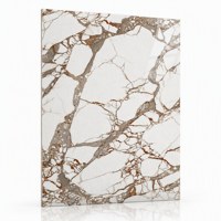 Dalle en pierre frittée polie blanche 1800x3200mm avec veines dorées brunes pour mur d'accentuation et sol de hall de villa de luxe