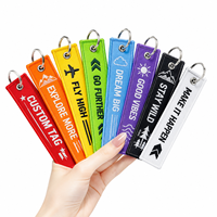Porte-clés personnalisé en tissu tissé brodé avec œillet métallique, idéal pour la promotion et les cadeaux d'entreprise en gros