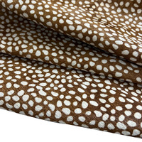 Cuir véritable en crin de cheval à petits pois marron et blancs, imprimé inversé, pour chaussures féminines coréennes, directement de l'usine.
