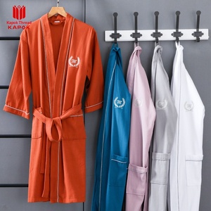 Peignoir en coton confortable en gros, printemps été, gaufré, pour la maison, couple, salon de beauté, robe de matin, mariage, génération, cheveux - Product Image 2