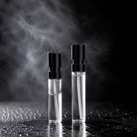 Flacon de parfum vide en verre noir avec capuchon pulvérisateur fin, atomiseur de voyage rechargeable, emballage cosmétique en gros