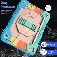 Pour iPad Gen 6 7 8 9 10 étui pour enfants, antichoc, rotation à 360 degrés, housses et étuis en silicone pour tablette pour iPad 9 10 génération