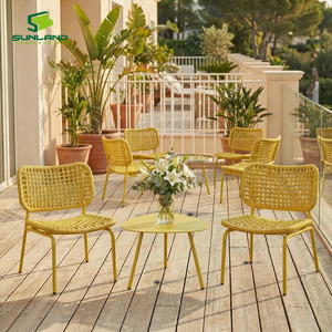 Fauteuil lounge en aluminium tressé <span class=keywords><strong>Luna</strong></span> Rope Woven K/D <span class=keywords><strong>Plus</strong></span> pour l'extérieur, idéal pour les cafés, les balcons et les jardins. - Product Image 2