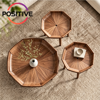 Ensemble de tables basses rondes, design en forme de pétale, style italien minimaliste, luxe moderne, meubles de salon, fabrication OEM ODM directe d'usine