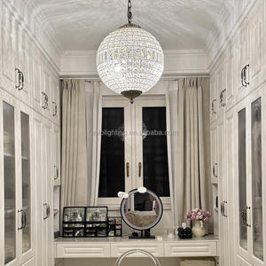 Fanlo Lighting Lámpara de araña de bola de cristal de estilo americano Vintage Retro Lámpara colgante de Interior de lujo Altura ajustable para Hotel - Product Image 6