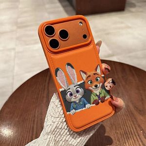<b>Cartoon</b> Leather Texture Phone Case For iPhone 17 16 15 14 13 12 11 Soft Shockproof Bulge Design Protective Cover - Product Image 1